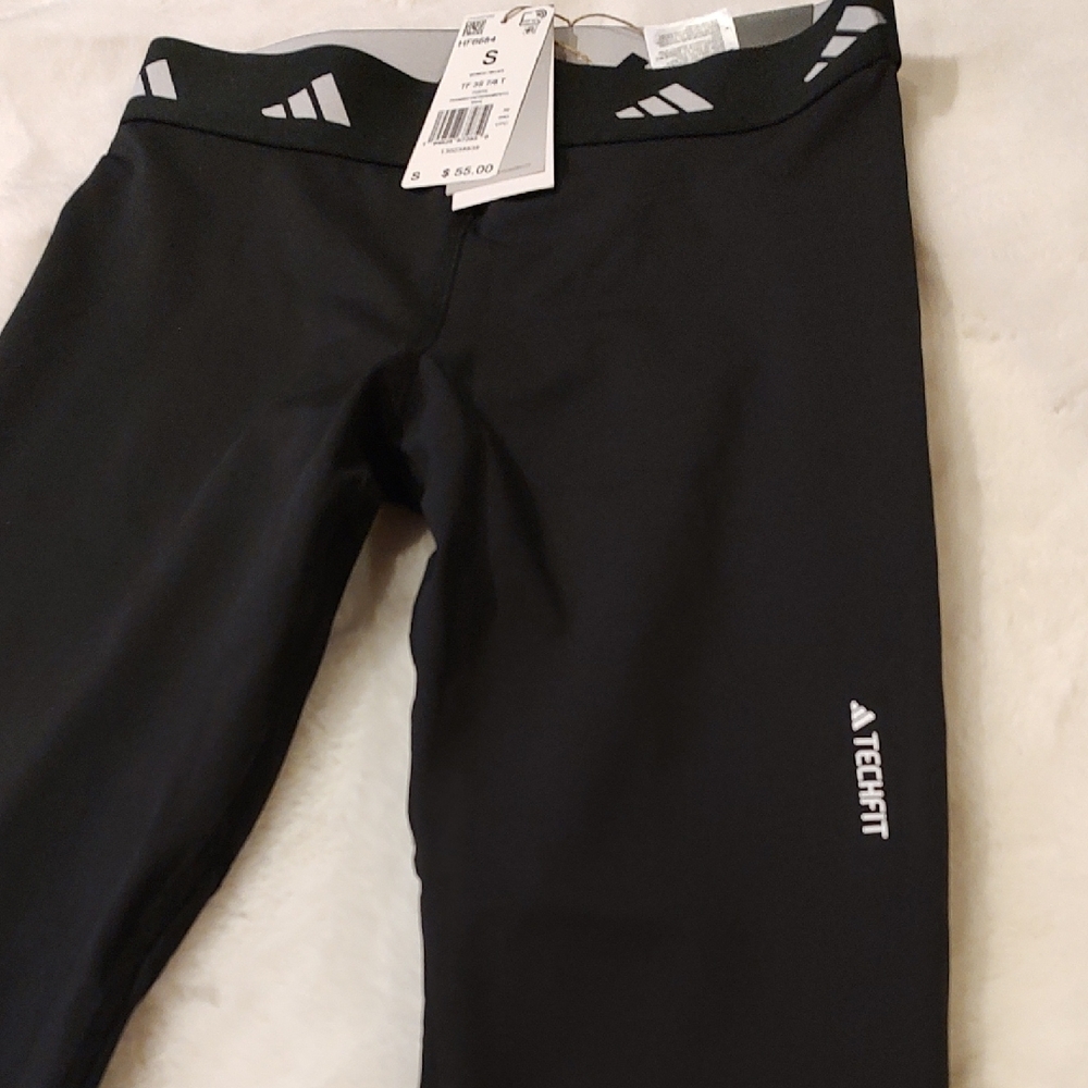 Adidas Women's Black and White Leggings - Picture 2 of 8